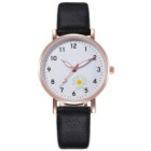 (Black) Womens Modern Round Dial Watch With Night Light Feature And Alloy Case Style Casual For
