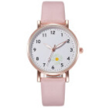 (Pink) Womens Modern Round Dial Watch With Night Light Feature And Alloy Case Style Casual For