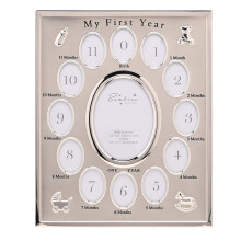 Bambino Silver Plated My First Year Collage Photo Frame