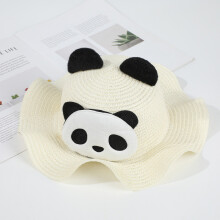 (White)Chapeau d'été enfant thème animaux avec large bord et parasol pour voyage plage