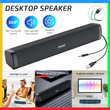 USB Portable Computer Speakers Stereo Bass Desktop Subwoofer Wired Speaker RGB