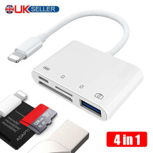 4 in 1 8 Pin to SD Memory Card Reader USB OTG Adapter For iPhone 14 13 12 11 X