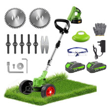 Foldable Cordless Garden Strimmer 21V Grass Edger Trimmer Cutter With 2 Batterie