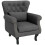 Chesterfield-Style Accent Chair - Grey 1