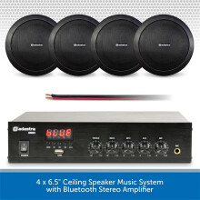 4 x Ceiling Speaker Stereo Bluetooth & Radio Music System Cafe Shop Restaurant