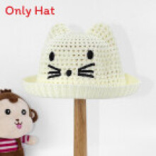 (CatWhite)Gorra de pescador de algodón para bebés niños niñas con patrón de gato bordado para protección solar de verano