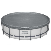 Bestway Poolabdeckung Ø4,88 m Rund Polyester Grau