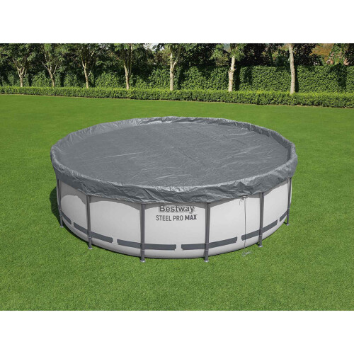 Bestway Bestway Poolabdeckung Ø4,27 m Rund Polyester Grau