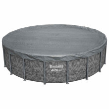 Bestway Poolabdeckung Ø5,49 m Rund Polyester Grau