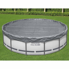 Bestway Poolabdeckung Ø4,57 m Rund Polyester Grau