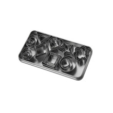 (27pcs)Stainless Steel Cookie Cutter Kit With Geometric Shapes For Home Fun Baking