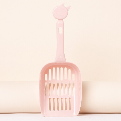 (Pink,259.5cm)Highquality Cat Scooper With Thickened Plastic Mesh Pet Waste Cleaning Tool