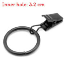 (Black 3.2cm) Metal Rings Curtain Clips Durable Sturdy Easy To Install Suitable Rods Various