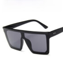 (BrightBlackGray)Gafas de moda de gran tamaño de moda con lentes de PC no polarizadas para fiesta y estilo callejero