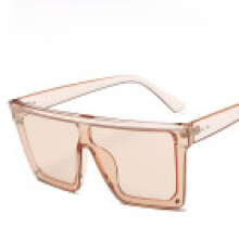 (LightBrownFrame)Gafas de moda de gran tamaño de moda con lentes de PC no polarizadas para fiesta y estilo callejero