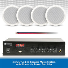 4 x Ceiling Speaker Stereo Bluetooth & Radio Music System Cafe Shop Restaurant