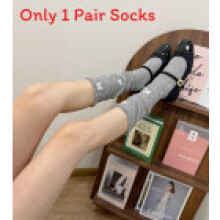 (GrayWhiteBow) Breathable Cotton Stockings With Butterfly Design For Womens Spring Summer Fashion And Comfort