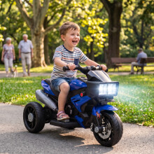 AIYAPLAY Kids Electric Motorcycle Ride-On Toy w/ High-Traction Wheels, Blue