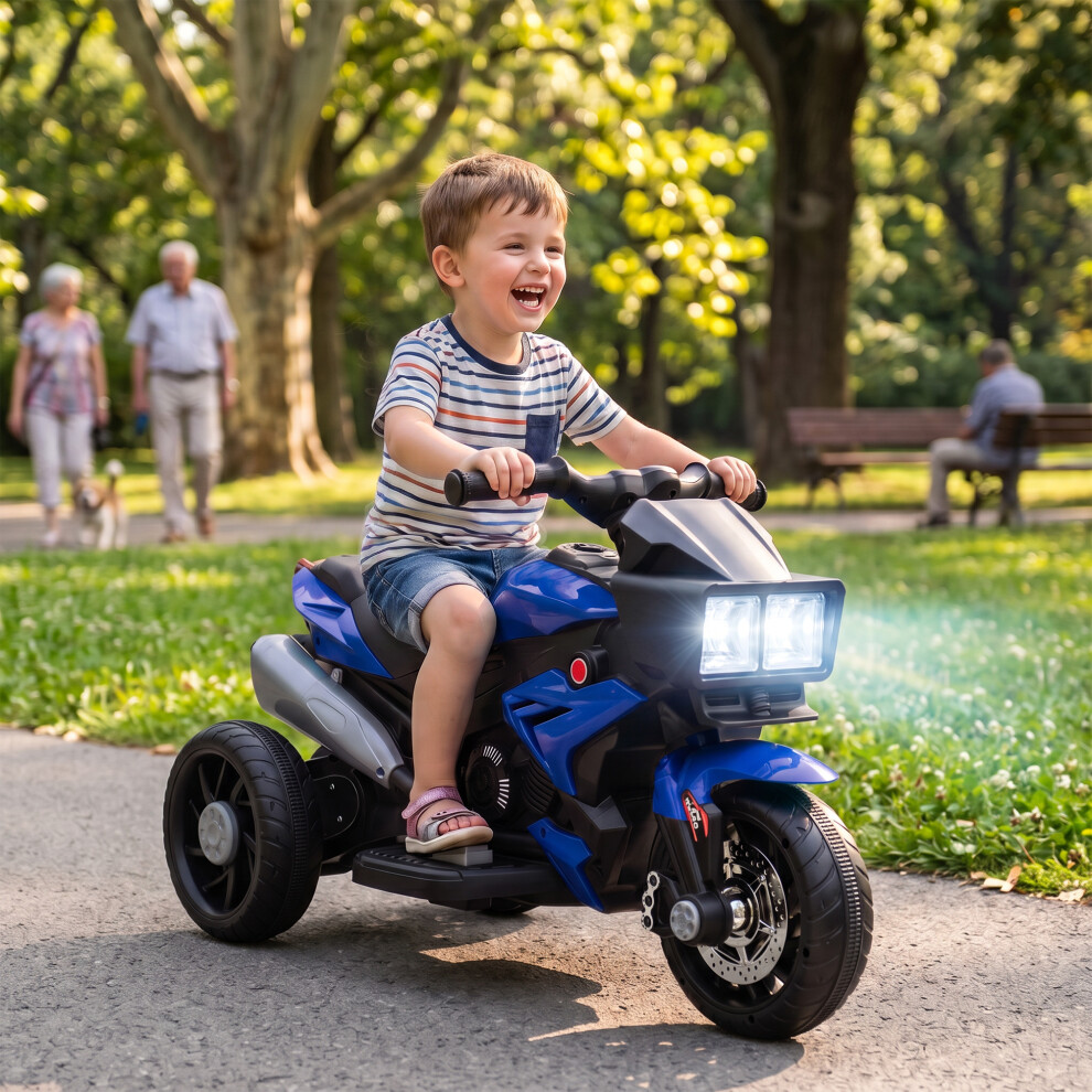 Aiyaplay Kids Electric Motorcycle Ride-On Toy W/ High-Traction Wheels, Blue