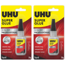 UHU Super Glue Professional Liquid Adhesive, Pack of 2, 20g Bottles