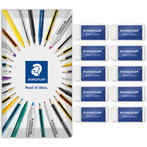 Staedtler (10) STAEDTLER Mars Plastic Mini Eraser 526 53 in Envelope Packaging