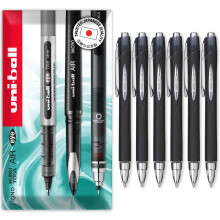 (Black, 6) uni-ball SXN-210 RT, Jetstream 1.0mm Retractable Rollerball Pens
