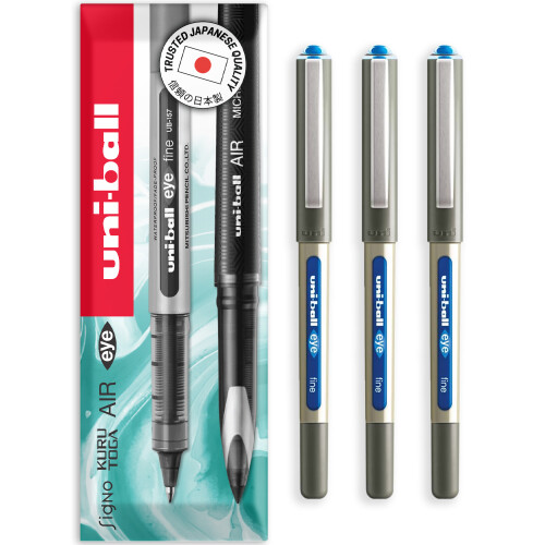 Uni-Ball (Light Blue, 3) uni-ball EYE UB-157E Rollerball 0.7mm Pens