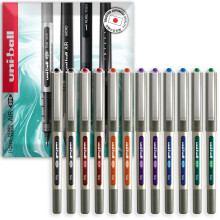(Black, Red, Orange, Violet, Blue, Green, 12) uni-ball EYE UB-157E Rollerball 0.7mm Pens