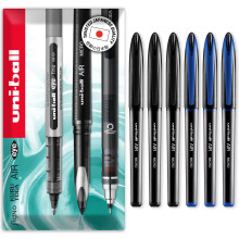(Black, Blue, 6) uni-ball AIR Micro 0.5mm Fine Rollerball Pen, UBA-188-M