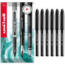 (Black, 6) uni-ball AIR Micro 0.5mm Fine Rollerball Pen, UBA-188-M