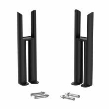 Floor Mounting Radiator Leg Kit Support for Traditional Cast Iron Style Double Bar Radiators, Black