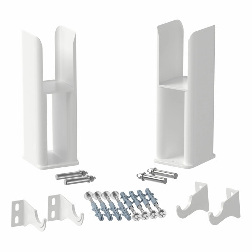 Floor Mounting Radiator Leg Kit Support for Double Flat Panel Radiators, White Finish