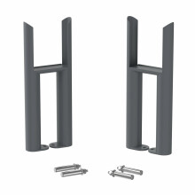 Floor Mounting Radiator Leg Kit Support for Traditional Cast Iron Style Triple Bar Radiators, Grey