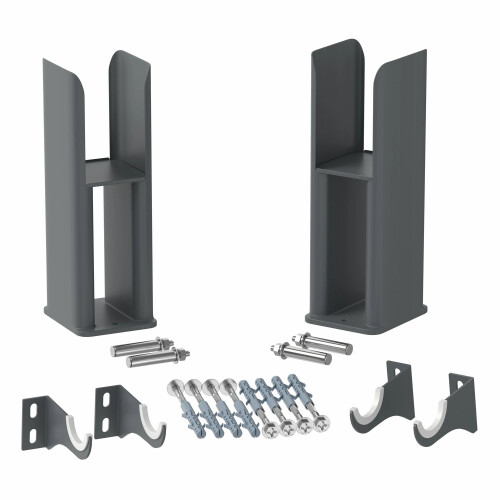 Floor Mounting Radiator Leg Kit Support for Double Flat Panel Radiators, Anthracite Grey