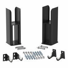 Floor Mounting Radiator Leg Kit Support for Double Flat Panel Radiators, Matt Black