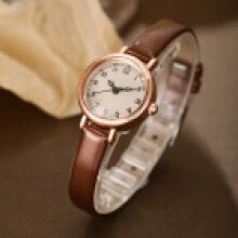(Brown) Quartz Womens Slim Wristwatch With Alloy Casing And Analog Minute Hand Daily For Fashion