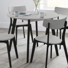 Casa Round Dining Table - Grey/Black