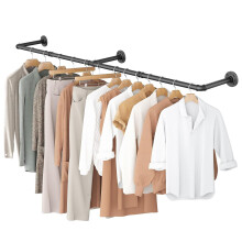 (1 pack) 180cm Wall Mounted Clothes Rack Industrial Pipe Clothing Rail