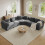 Modular Sectional Large L-Shaped Chenille Corner Sofa Grey 1