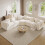 Modular Sectional Large Chenille L-shaped Sofa Beige 1