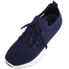 (UK4, Navy) ABSOLUTE FOOTWEAR Slip On Lace Up Leisure Casual Running Walking Gym Trainers