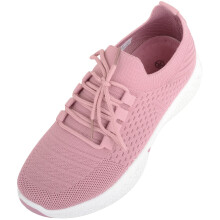 (UK8, Pink) ABSOLUTE FOOTWEAR Slip On Lace Up Leisure Casual Running Walking Gym Trainers