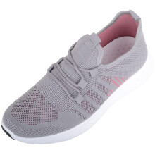 (UK5, Grey) ABSOLUTE FOOTWEAR Slip On Lace Up Lightweight Breathable Gym Workout Trainers