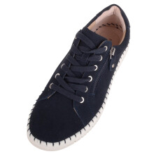(UK5, Navy) ABSOLUTE FOOTWEAR Leather Suede Lightweight Lace Up Shoes with Side Zip