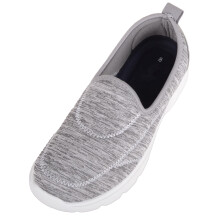 (UK4, Grey) ABSOLUTE FOOTWEAR Easy Slip On Lightweight Trainer Pump with Memory Foam Insock