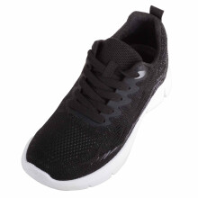 (UK6, Black) ABSOLUTE FOOTWEAR Lightweight Lace Up Sports Walking Leisure Trainer Sneakers