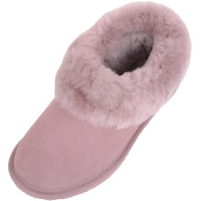 (UK7, Camel) SNUGRUGS Sheepskin Boot Slippers with Thick Sheepskin Cuff and Rubber Sole