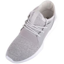 (UK5, Light Grey) ABSOLUTE FOOTWEAR Slip In Lace Up Sports Gym Running Workout Lightweight Trainers