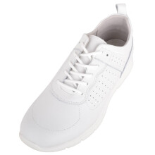 (UK3, White) ABSOLUTE FOOTWEAR Leather Lace Up Everyday Sports Trainers Sneakers