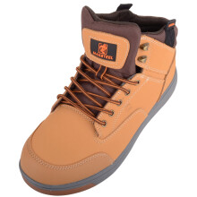 (UK3, Tan) ABSOLUTE FOOTWEAR Adults Steel Toe Cap Lace Up Safety Work Trainers Sneakers